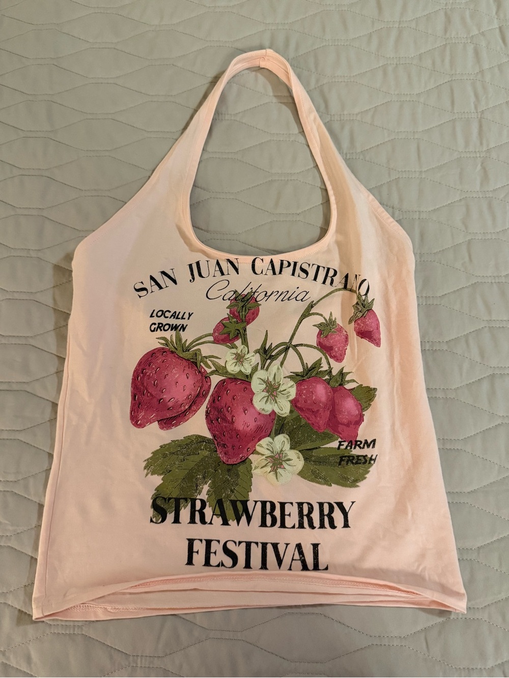 San Juan Capistrano Strawberry Festival Pink halter Tank NWT size L